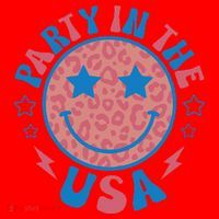 Party in the USA 4th of July Preppy Smile Santa Hat thumb 1