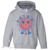 Party in the USA 4th of July Preppy Smile Toddler Hoodie thumb 0