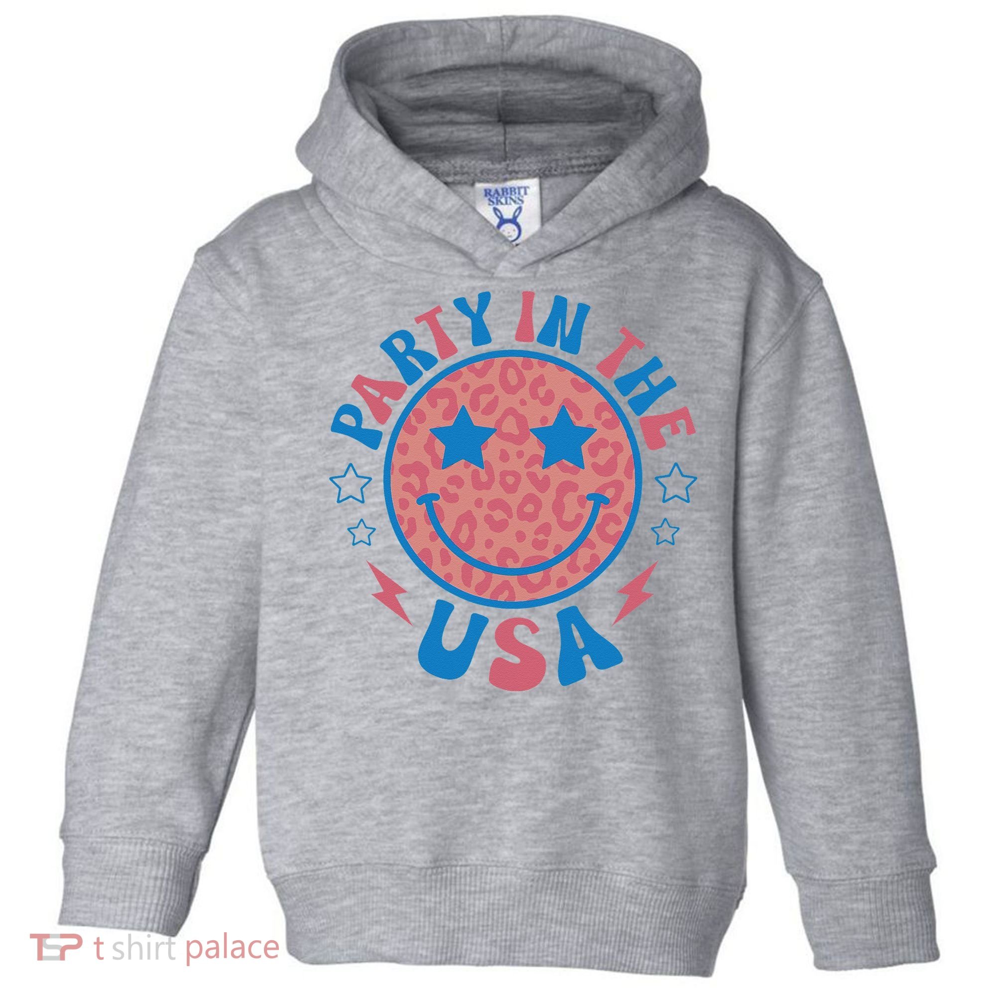 Party in the USA 4th of July Preppy Smile Toddler Hoodie