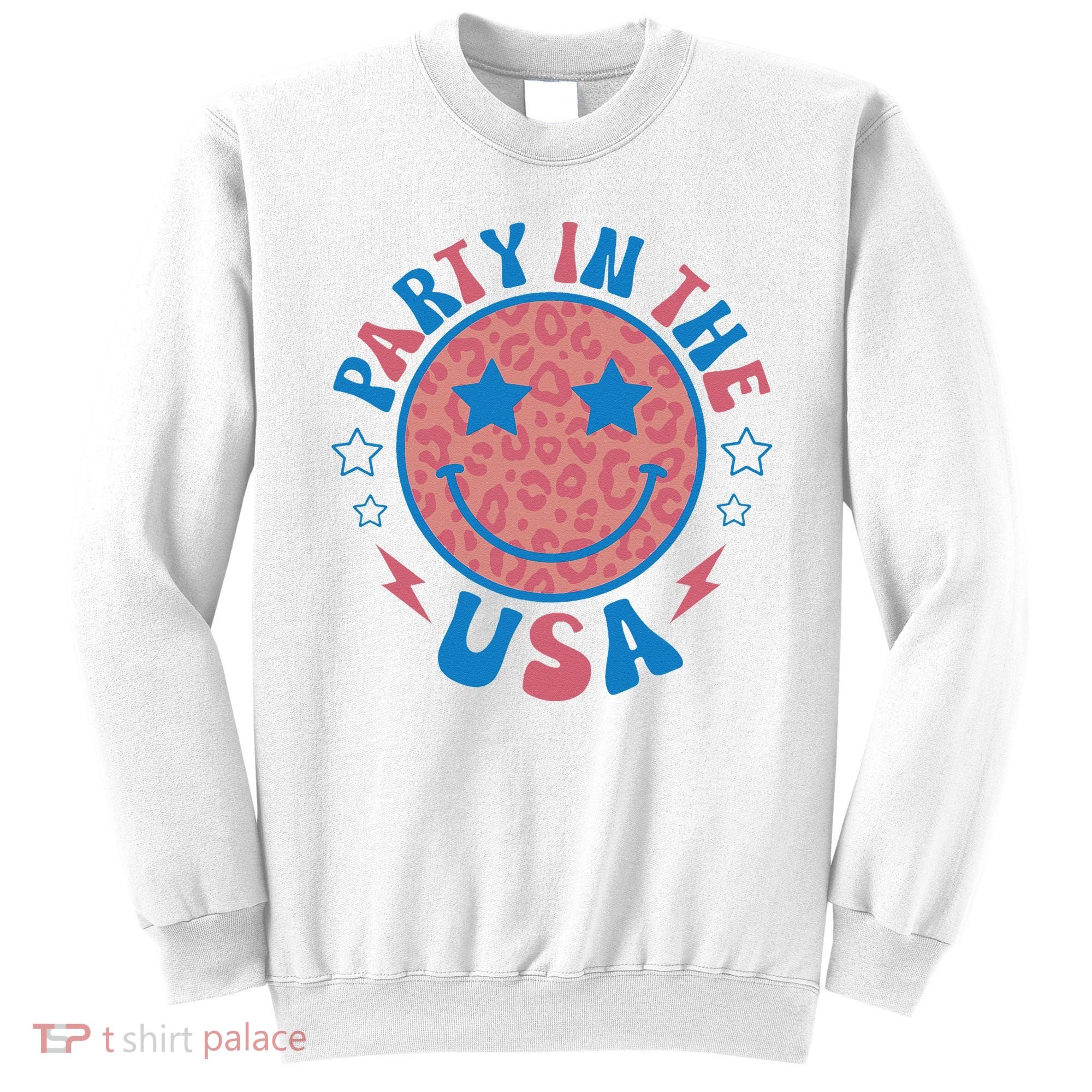 Party in the USA 4th of July Preppy Smile Sweatshirt