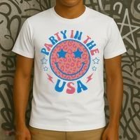Party in the USA 4th of July Preppy Smile T-Shirt thumb 3