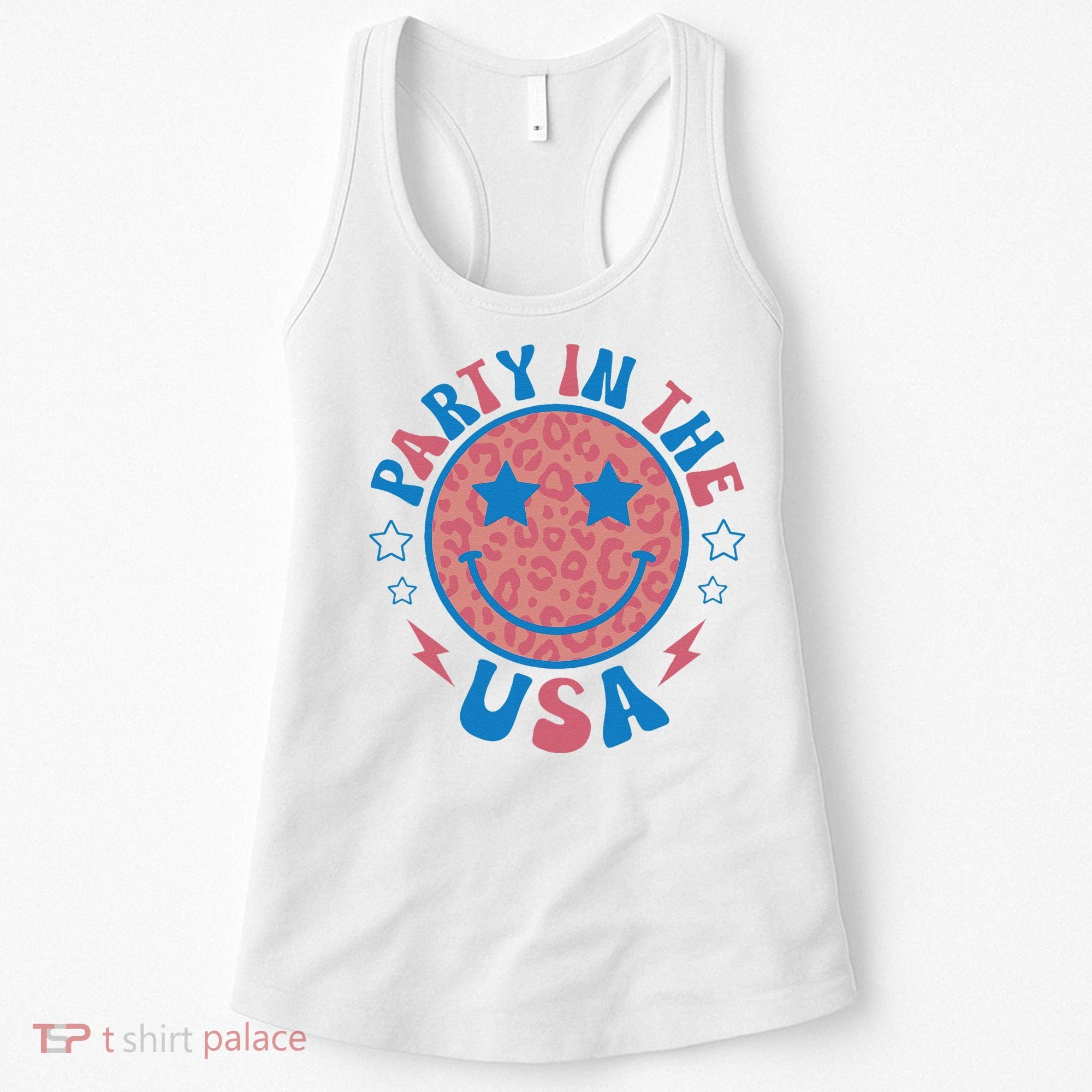 Party in the USA 4th of July Preppy Smile Women's Tank Top