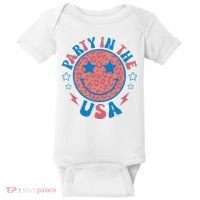 Party in the USA 4th of July Preppy Smile Baby Bodysuit thumb 0