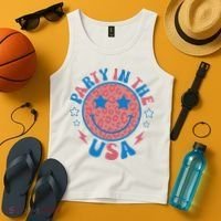 Party in the USA 4th of July Preppy Smile Tank Top thumb 4