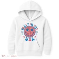 Party in the USA 4th of July Preppy Smile Kids Hoodie thumb 0