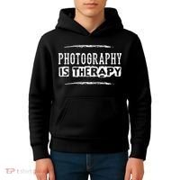 Photography Is Therapy Funny Photographer Saying Kids Hoodie thumb 4
