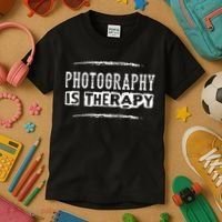 Photography Is Therapy Funny Photographer Saying Kids T-Shirt thumb 3