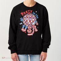 Party In The USA 4th Of July America Independence Disco Women's Sweatshirt thumb 0