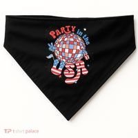 Party In The USA 4th Of July America Independence Disco USA-Made Doggie Bandana thumb 0