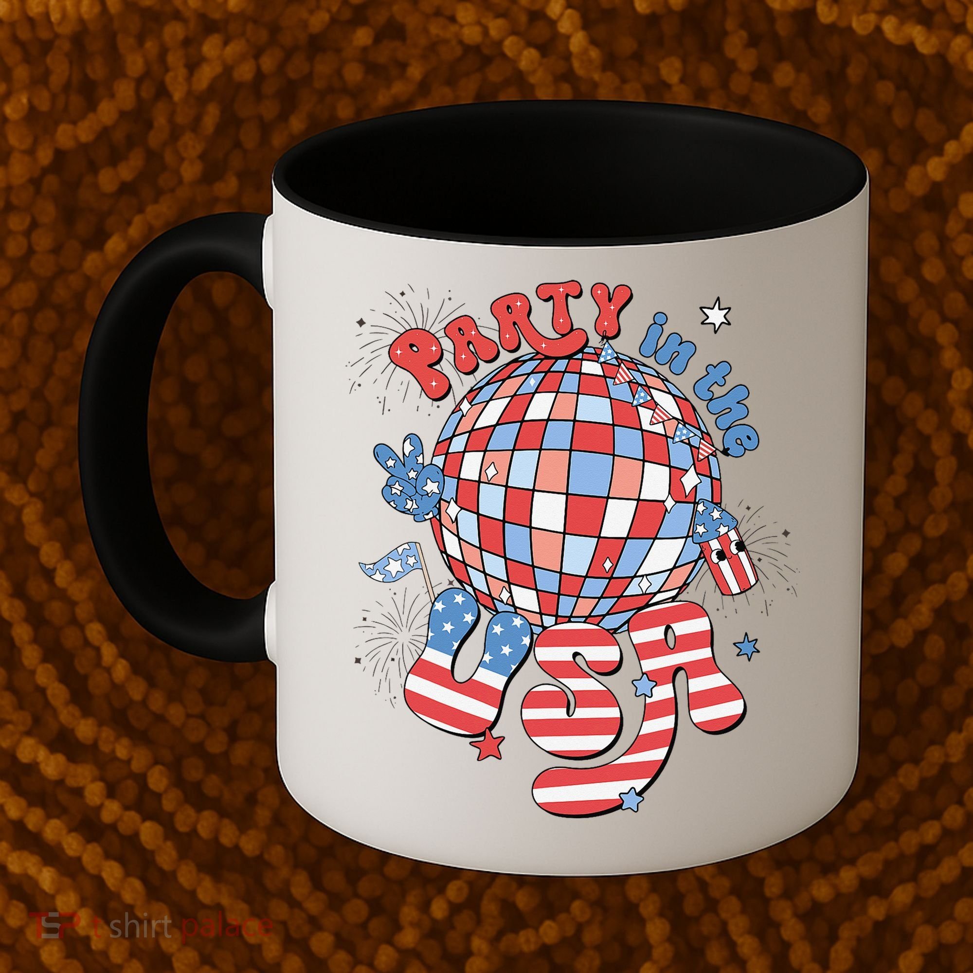 Party In The USA 4th Of July America Independence Disco Coffee Mug