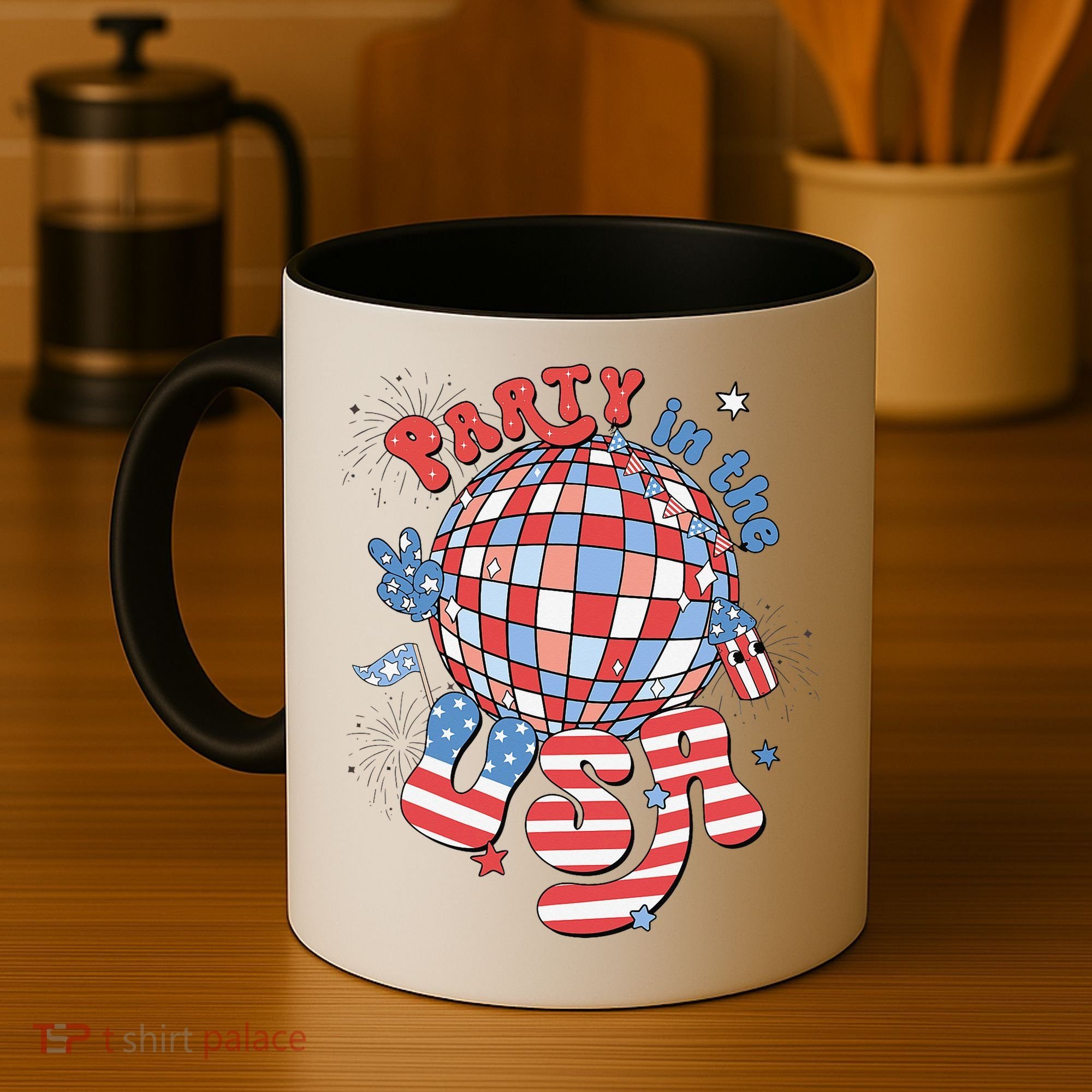 Party In The USA 4th Of July America Independence Disco Coffee Mug