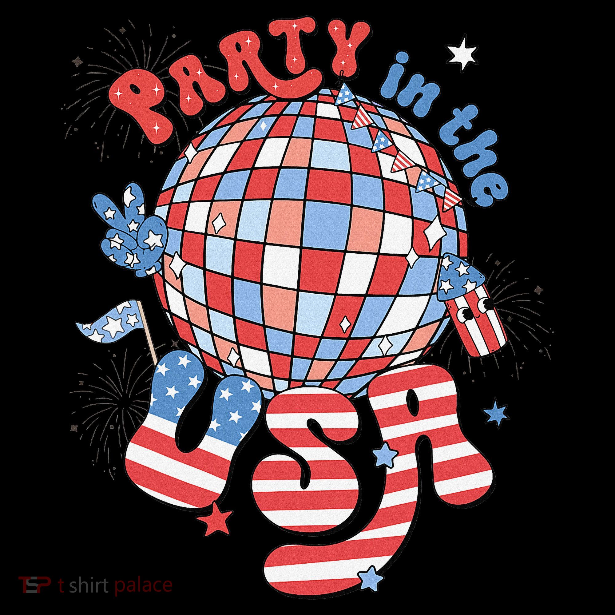 Party In The USA 4th Of July America Independence Disco Coffee Mug