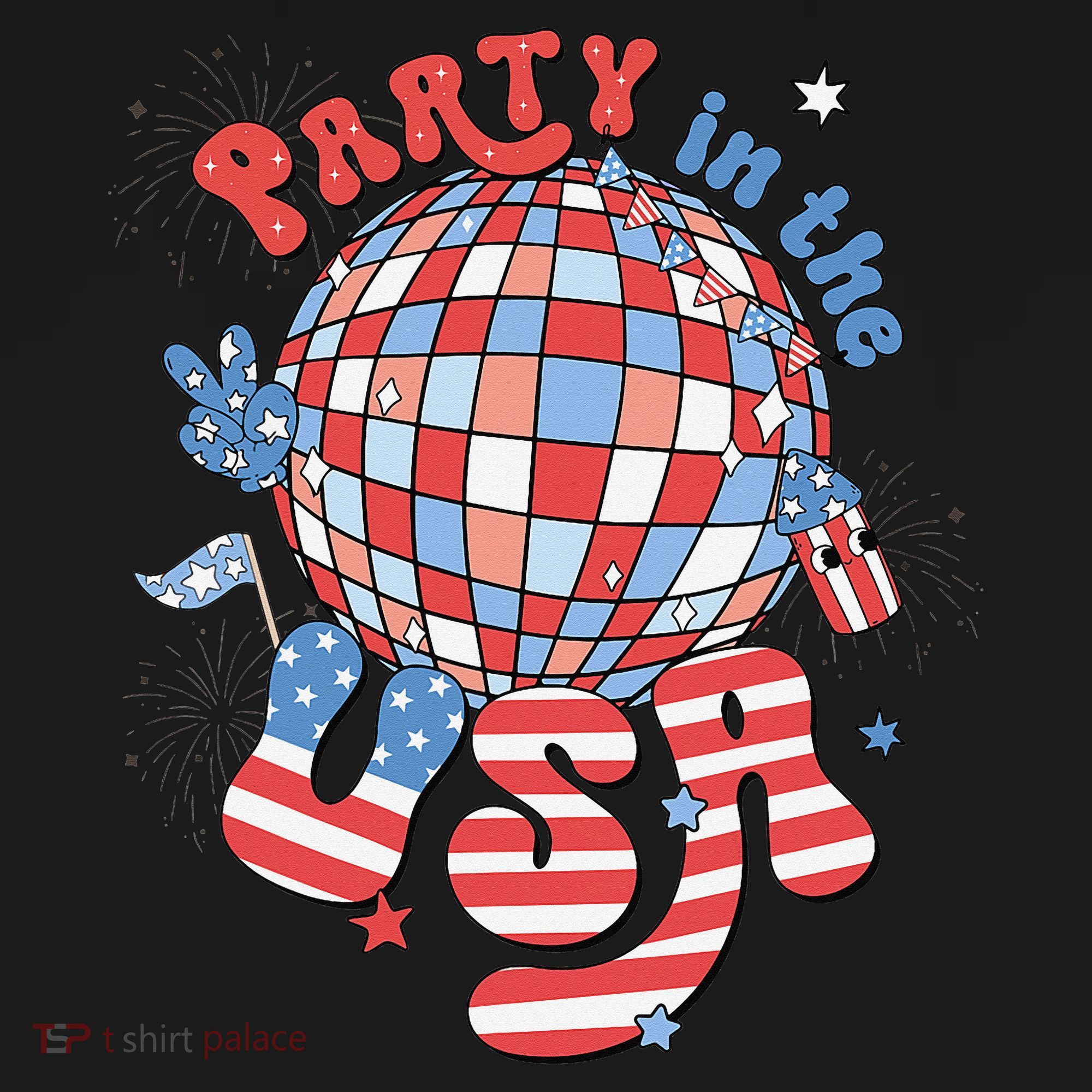 Party In The USA 4th Of July America Independence Disco Women's Hoodie