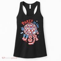 Party In The USA 4th Of July America Independence Disco Women's Tank Top thumb 0