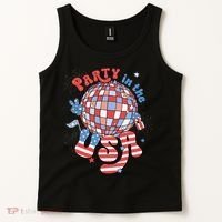 Party In The USA 4th Of July America Independence Disco Tank Top thumb 2
