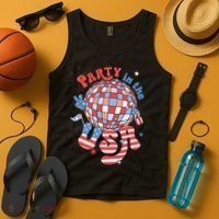 Party In The USA 4th Of July America Independence Disco Tank Top thumb 4