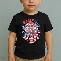 Party In The USA 4th Of July America Independence Disco Toddler T-Shirt thumb 2