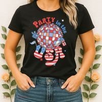 Party In The USA 4th Of July America Independence Disco Women's T-Shirt thumb 2