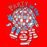 Party In The USA 4th Of July America Independence Disco Santa Hat thumb 1