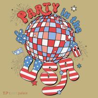 Party In The USA 4th Of July America Independence Disco Sweatshirt thumb 2