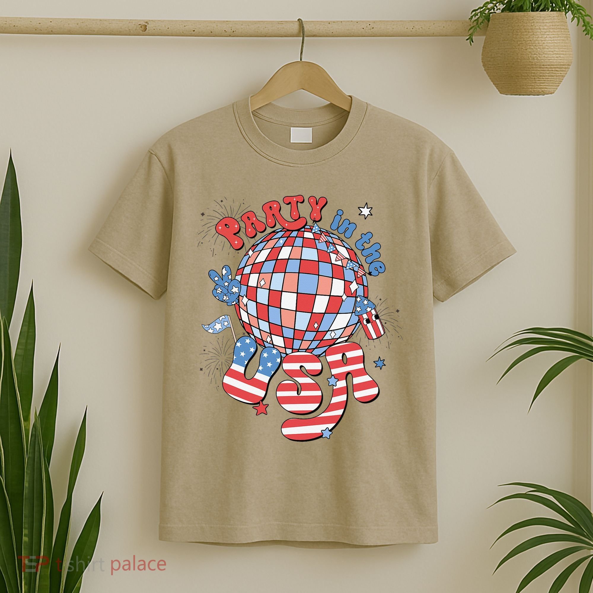 Party In The USA 4th Of July America Independence Disco T-Shirt