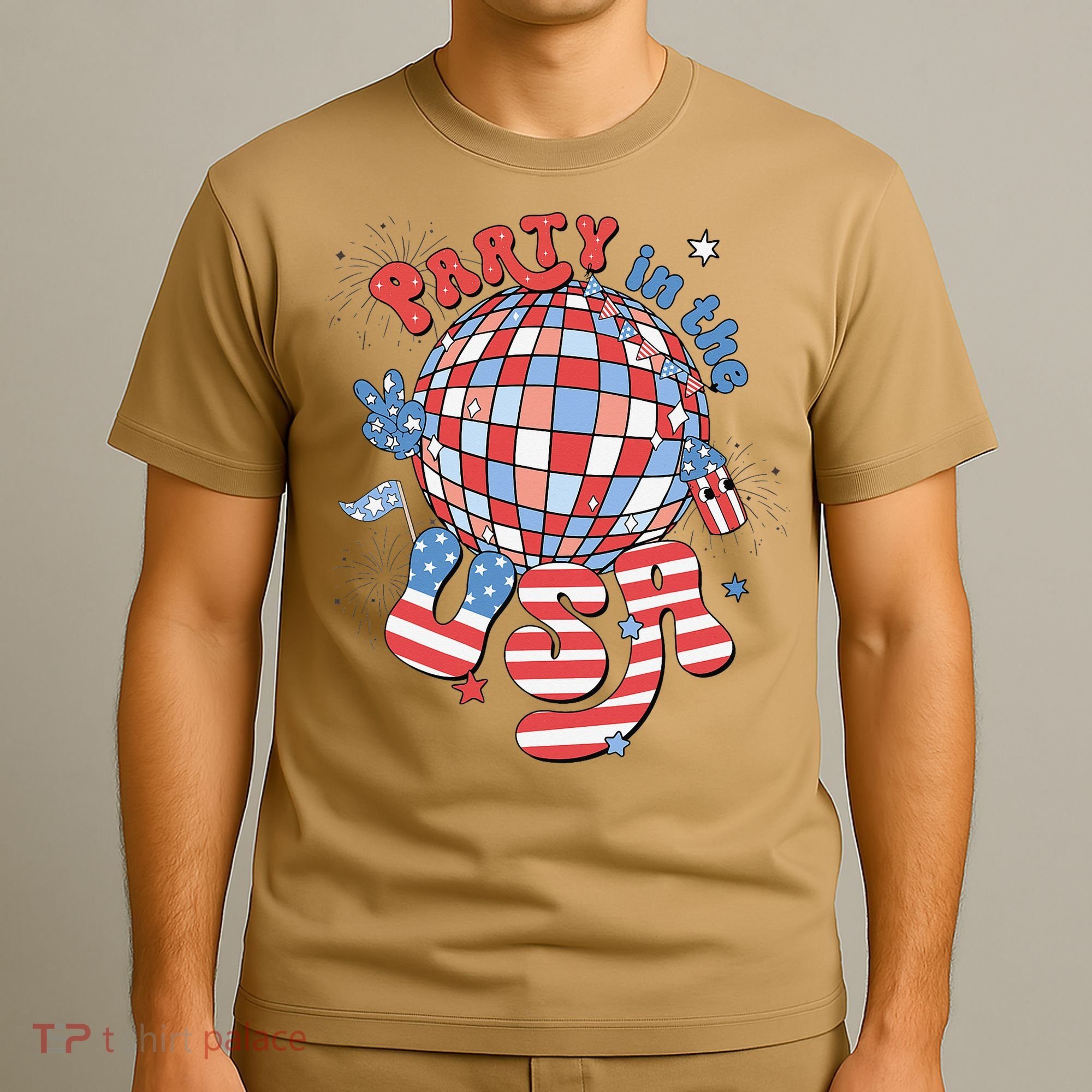 Party In The USA 4th Of July America Independence Disco T-Shirt