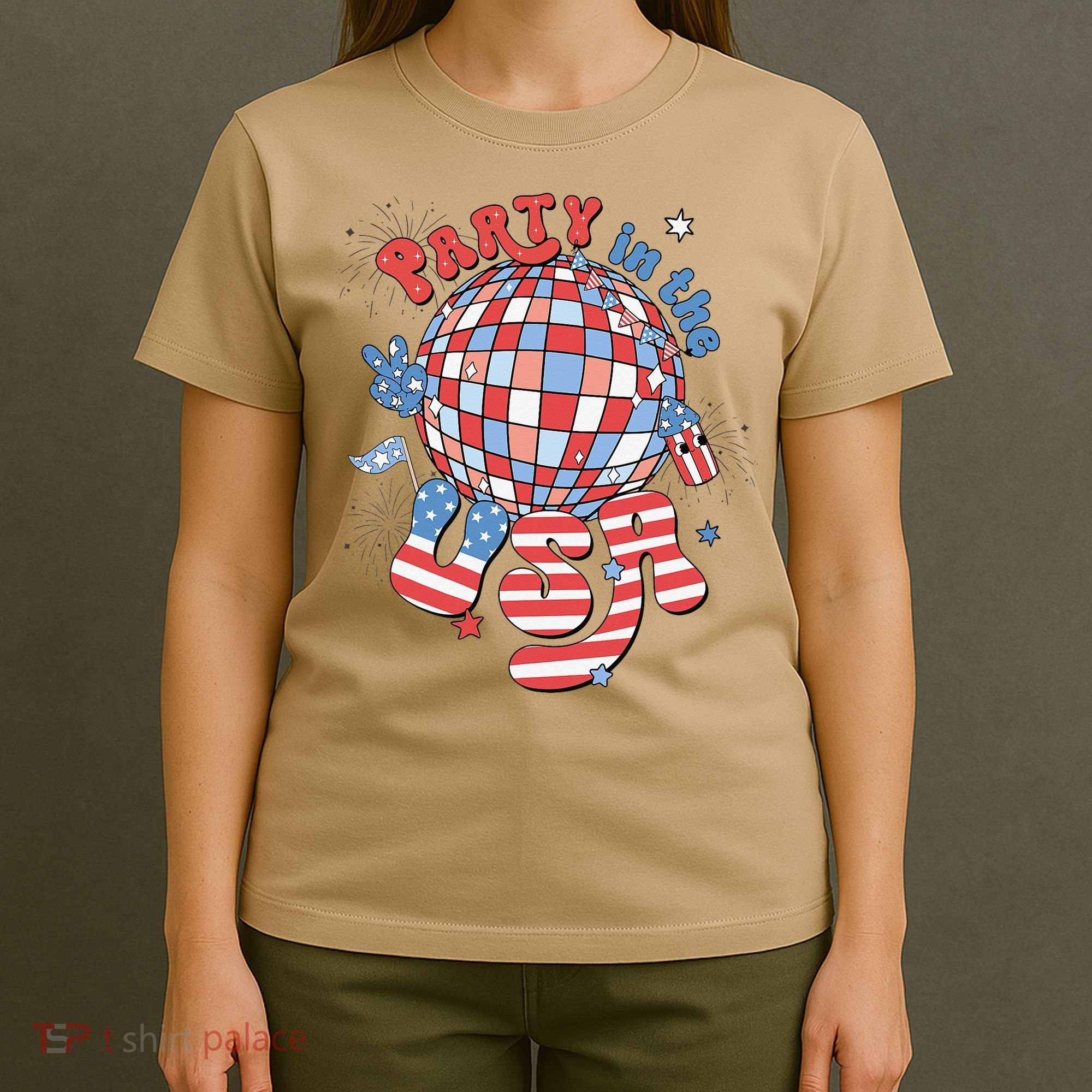 Party In The USA 4th Of July America Independence Disco T-Shirt