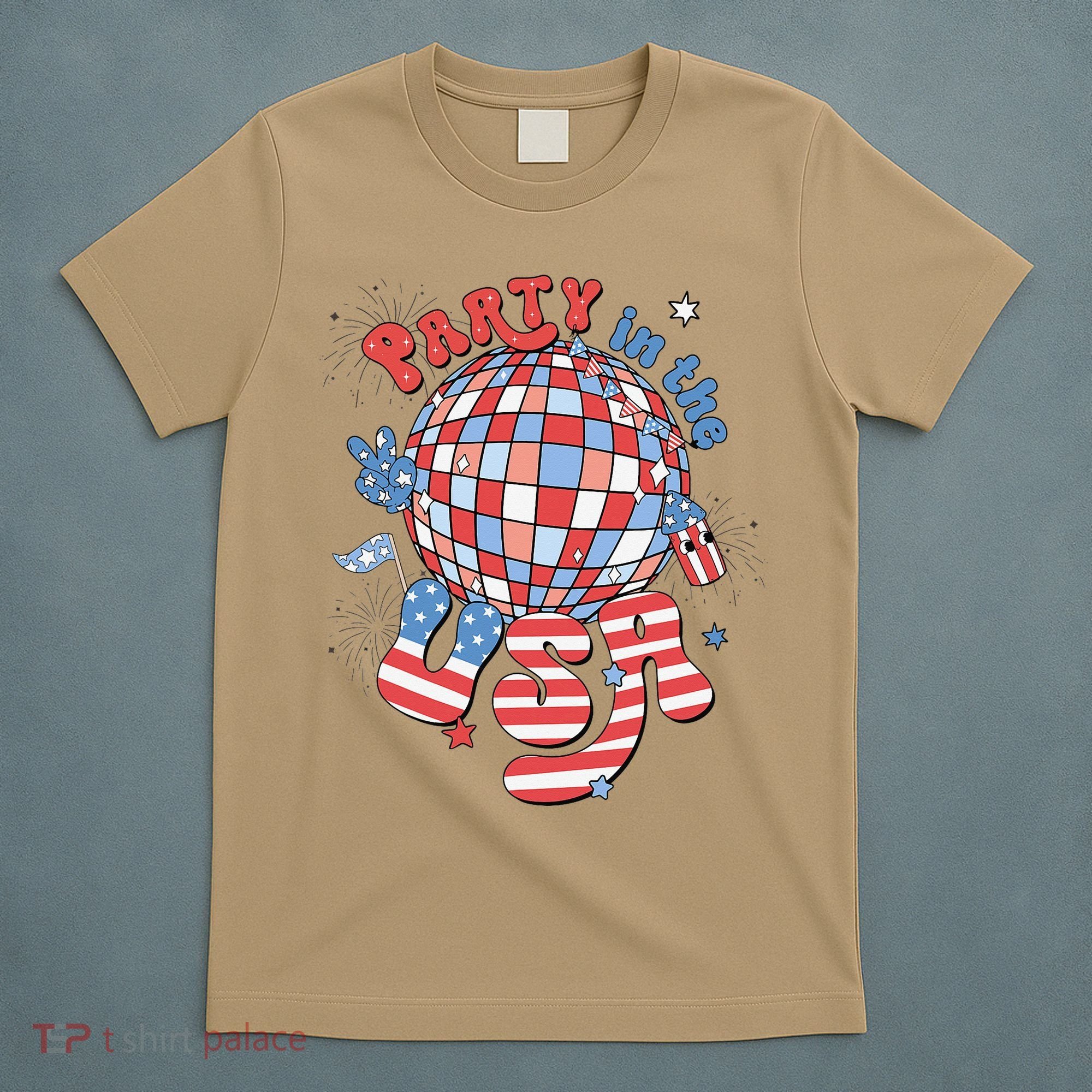 Party In The USA 4th Of July America Independence Disco T-Shirt