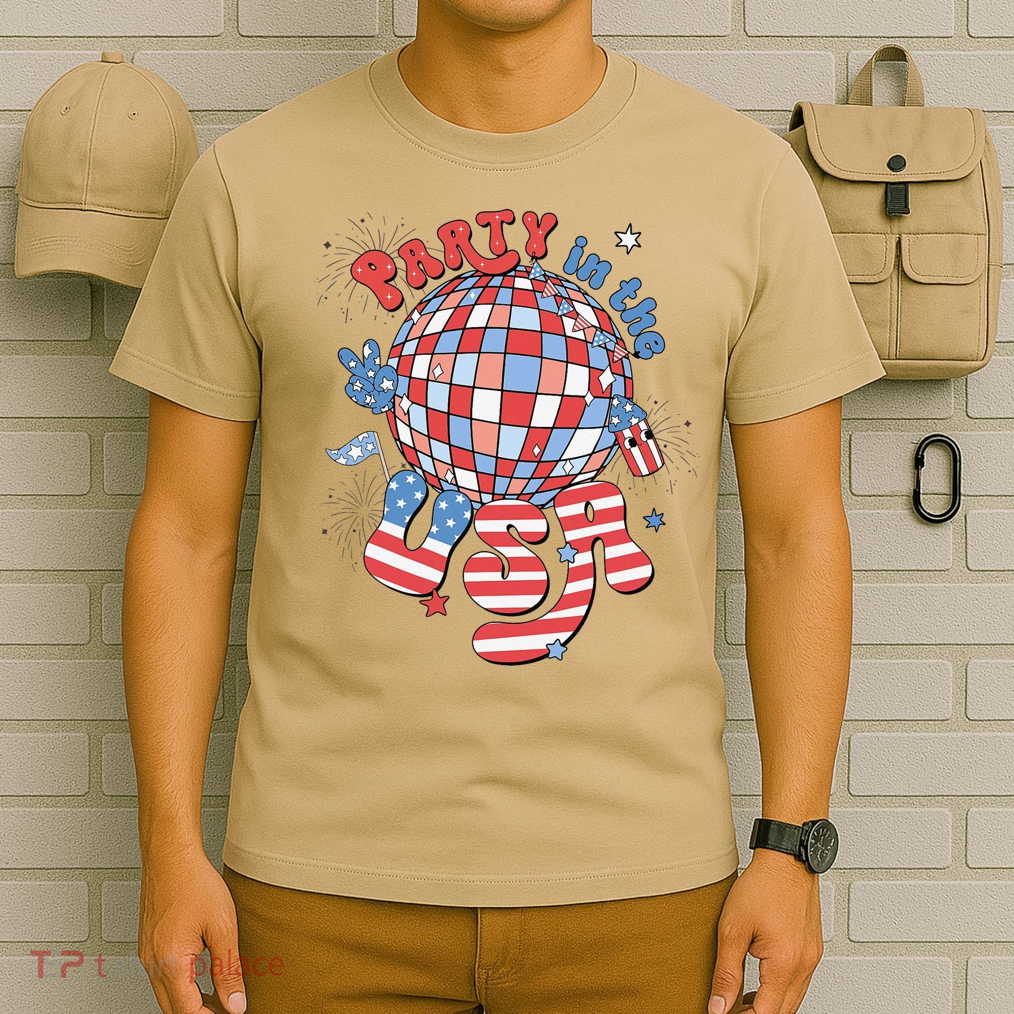 Party In The USA 4th Of July America Independence Disco T-Shirt