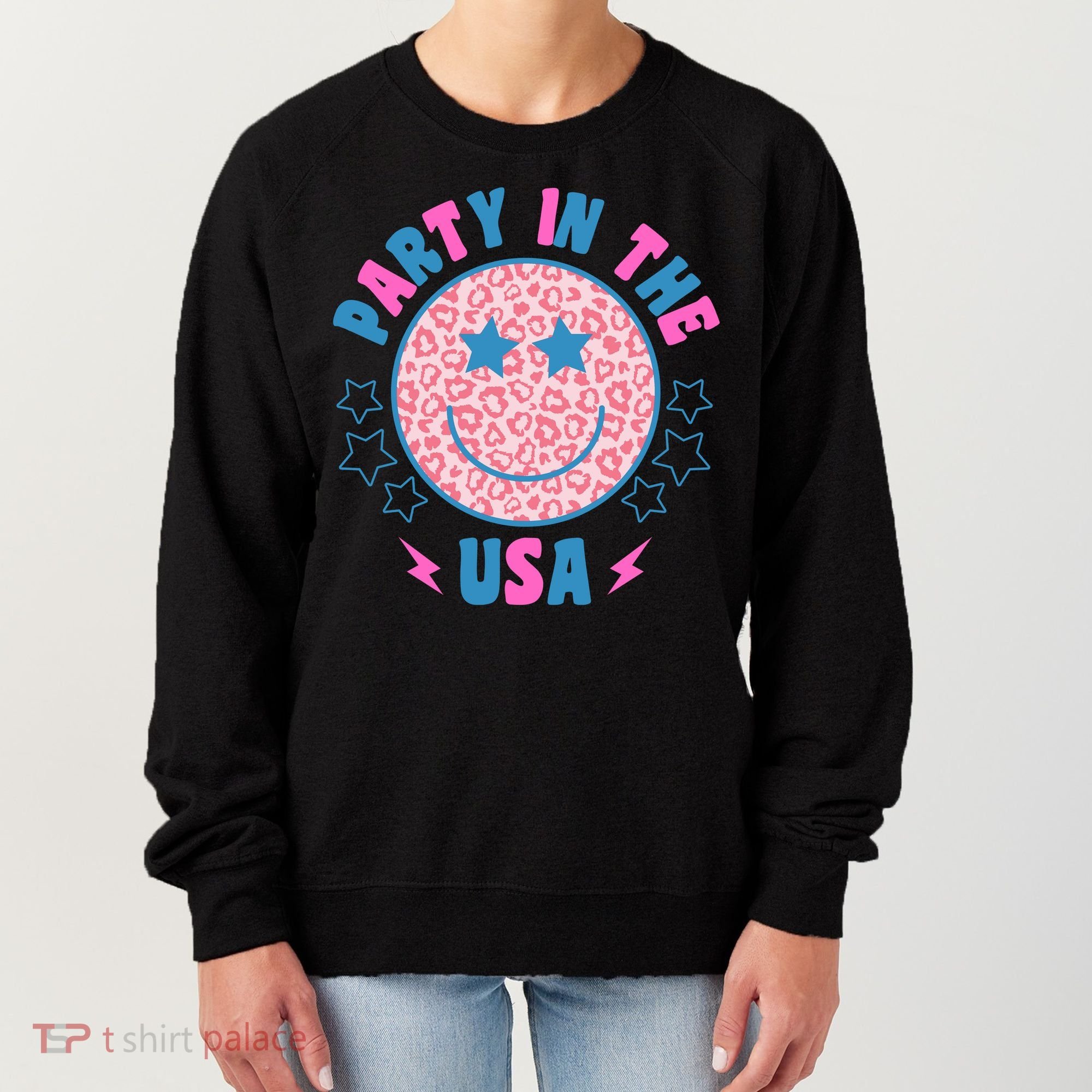 Party In The Usa Retro Star Smile Women's Sweatshirt
