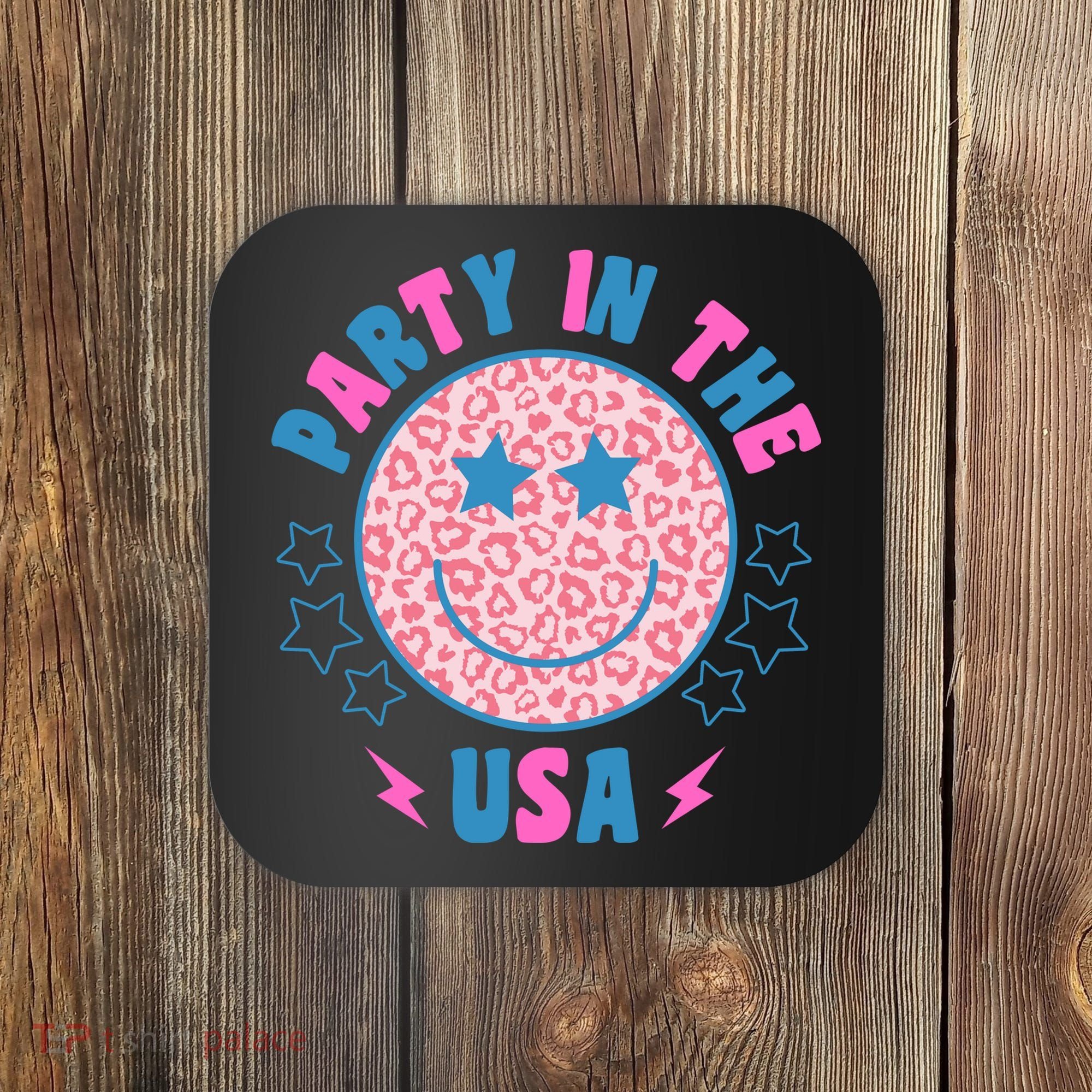 Party In The Usa Retro Star Smile Coaster