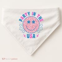 Party In The Usa Retro Star Smile USA-Made Doggie Bandana thumb 0