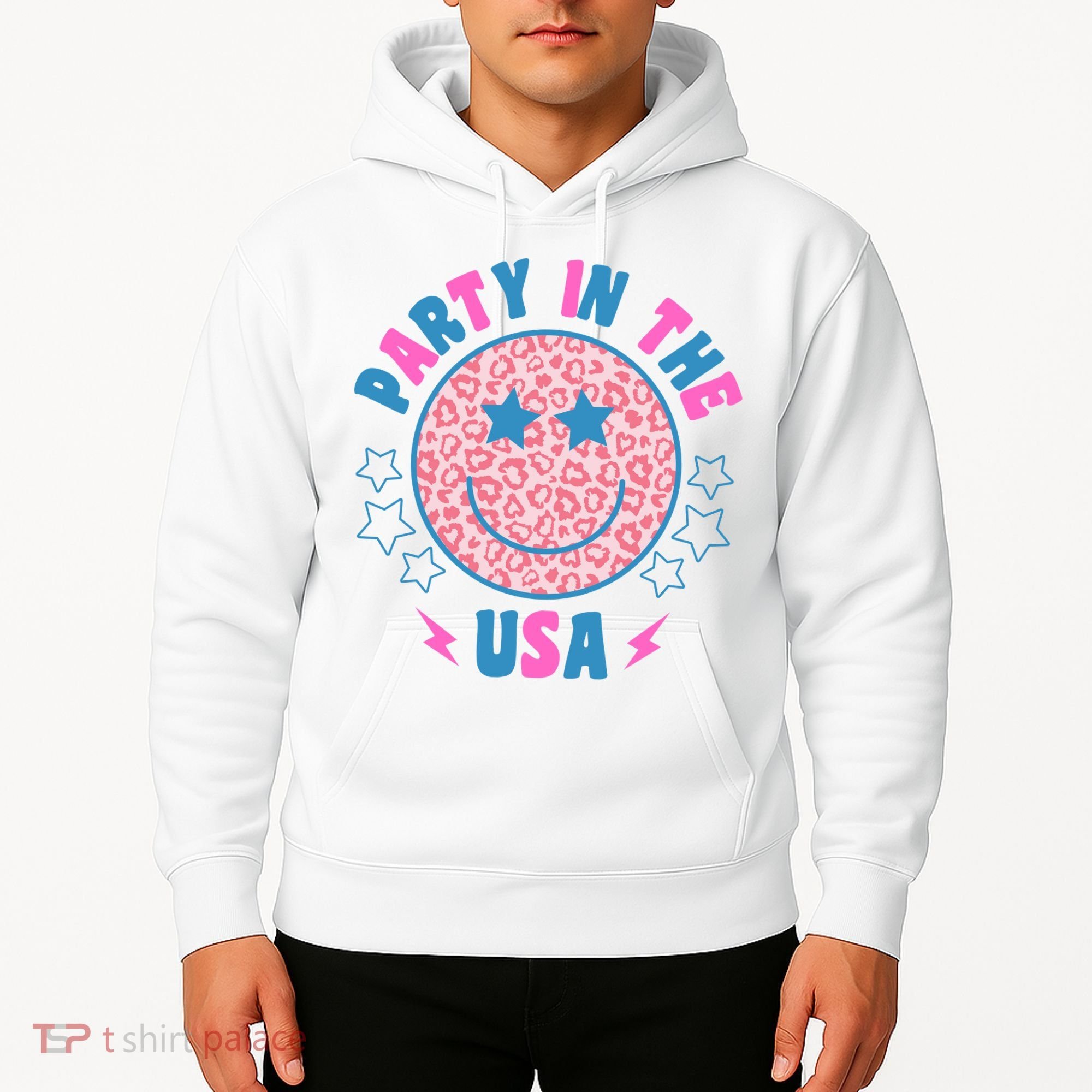 Party In The Usa Retro Star Smile Hoodie