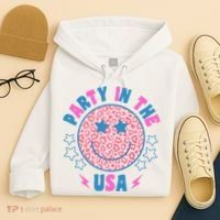 Party In The Usa Retro Star Smile Hoodie thumb 4