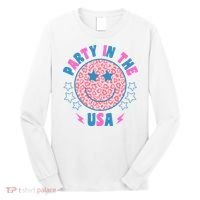 Party In The Usa Retro Star Smile Long Sleeve Shirt thumb 0