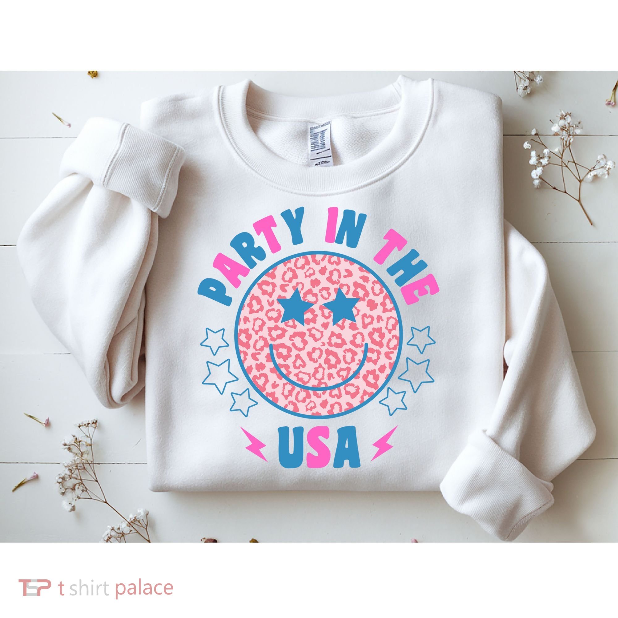 Party In The Usa Retro Star Smile Sweatshirt