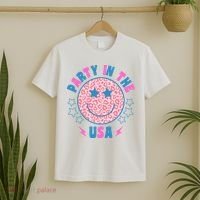 Party In The Usa Retro Star Smile T-Shirt thumb 2