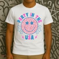 Party In The Usa Retro Star Smile T-Shirt thumb 3