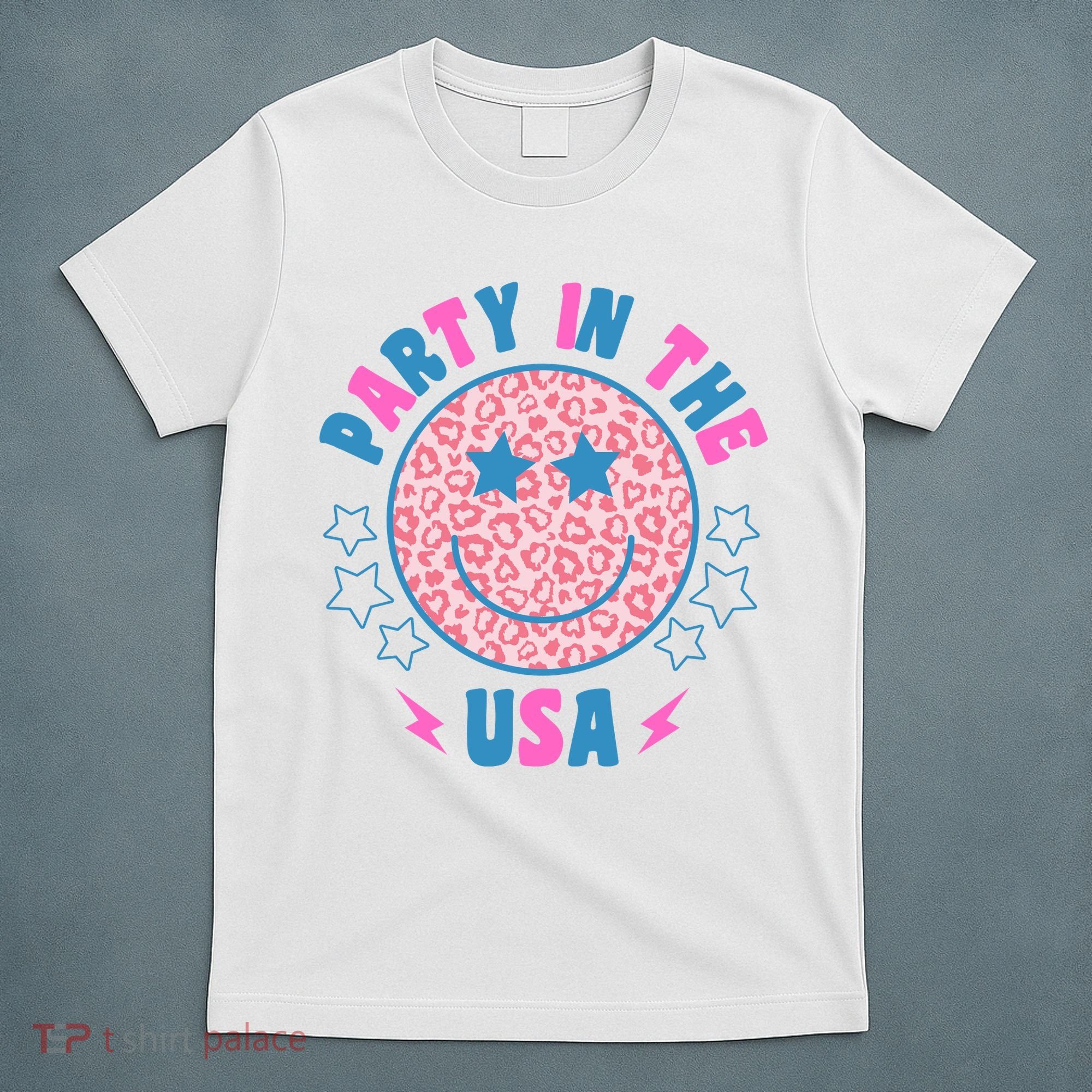 Party In The Usa Retro Star Smile T-Shirt