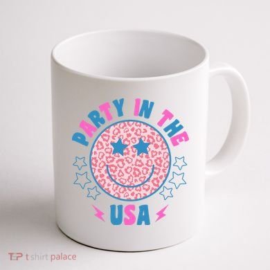 Party In The Usa Retro Star Smile Coffee Mug back