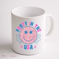 Party In The Usa Retro Star Smile Coffee Mug thumb 1
