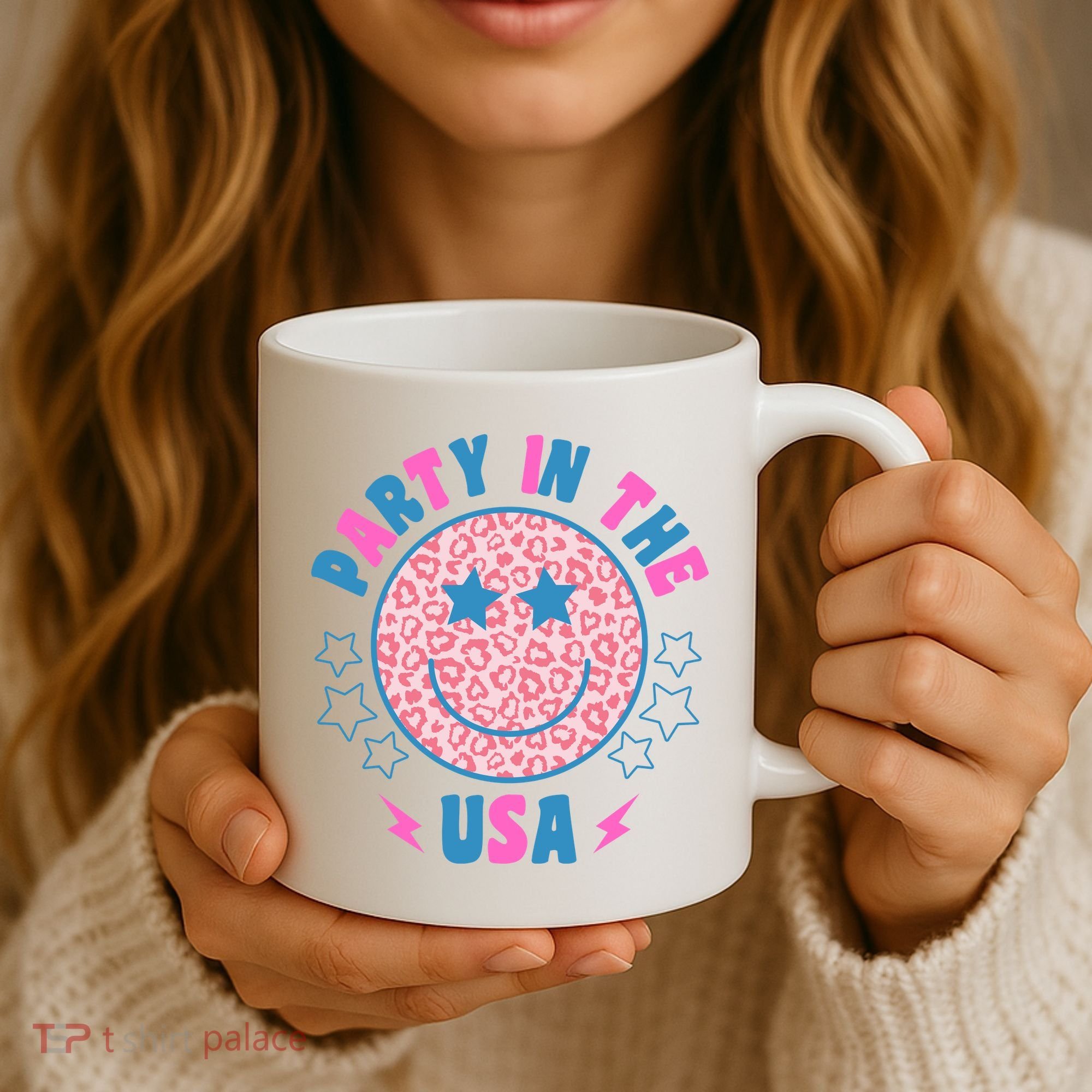 Party In The Usa Retro Star Smile Coffee Mug