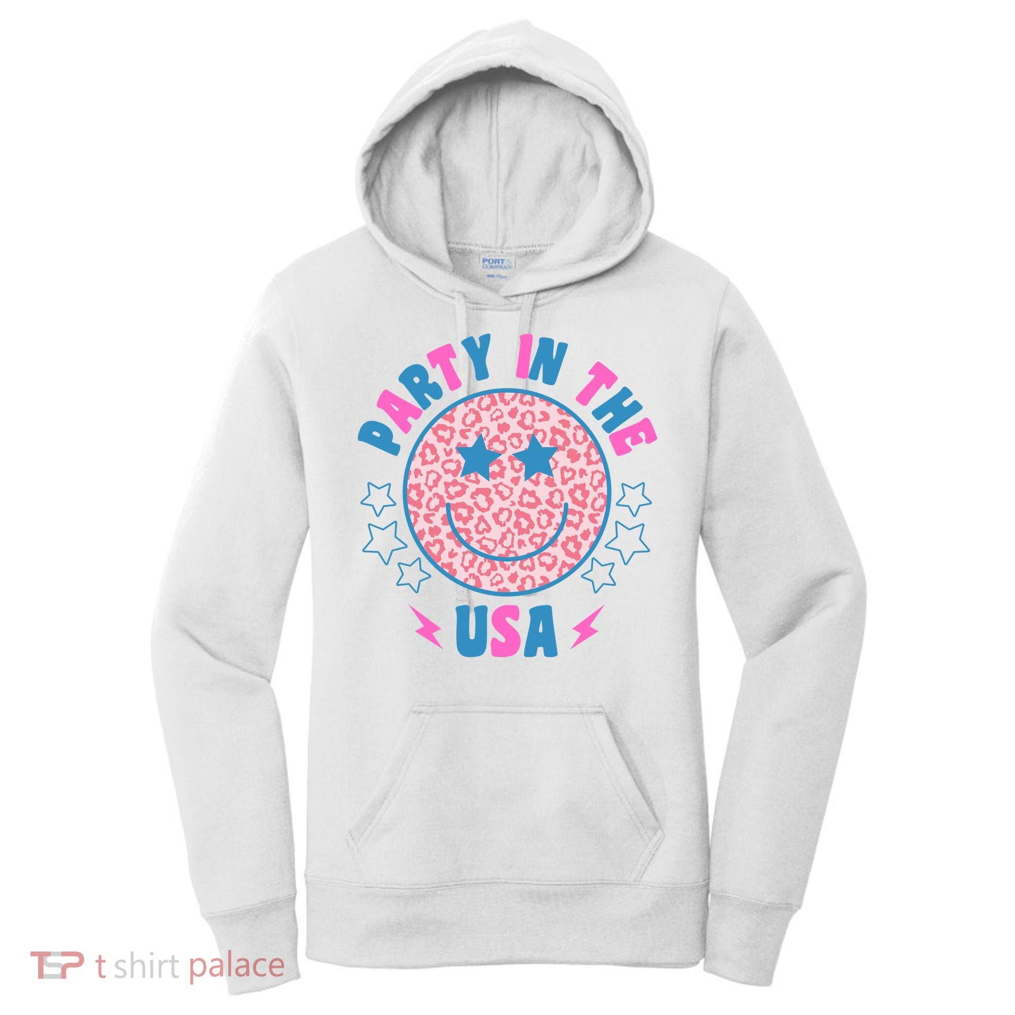 Party In The Usa Retro Star Smile Women's Hoodie