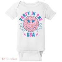 Party In The Usa Retro Star Smile Baby Bodysuit thumb 0