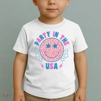 Party In The Usa Retro Star Smile Toddler T-Shirt thumb 2