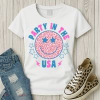 Party In The Usa Retro Star Smile Women's T-Shirt thumb 3