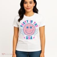 Party In The Usa Retro Star Smile Women's T-Shirt thumb 4