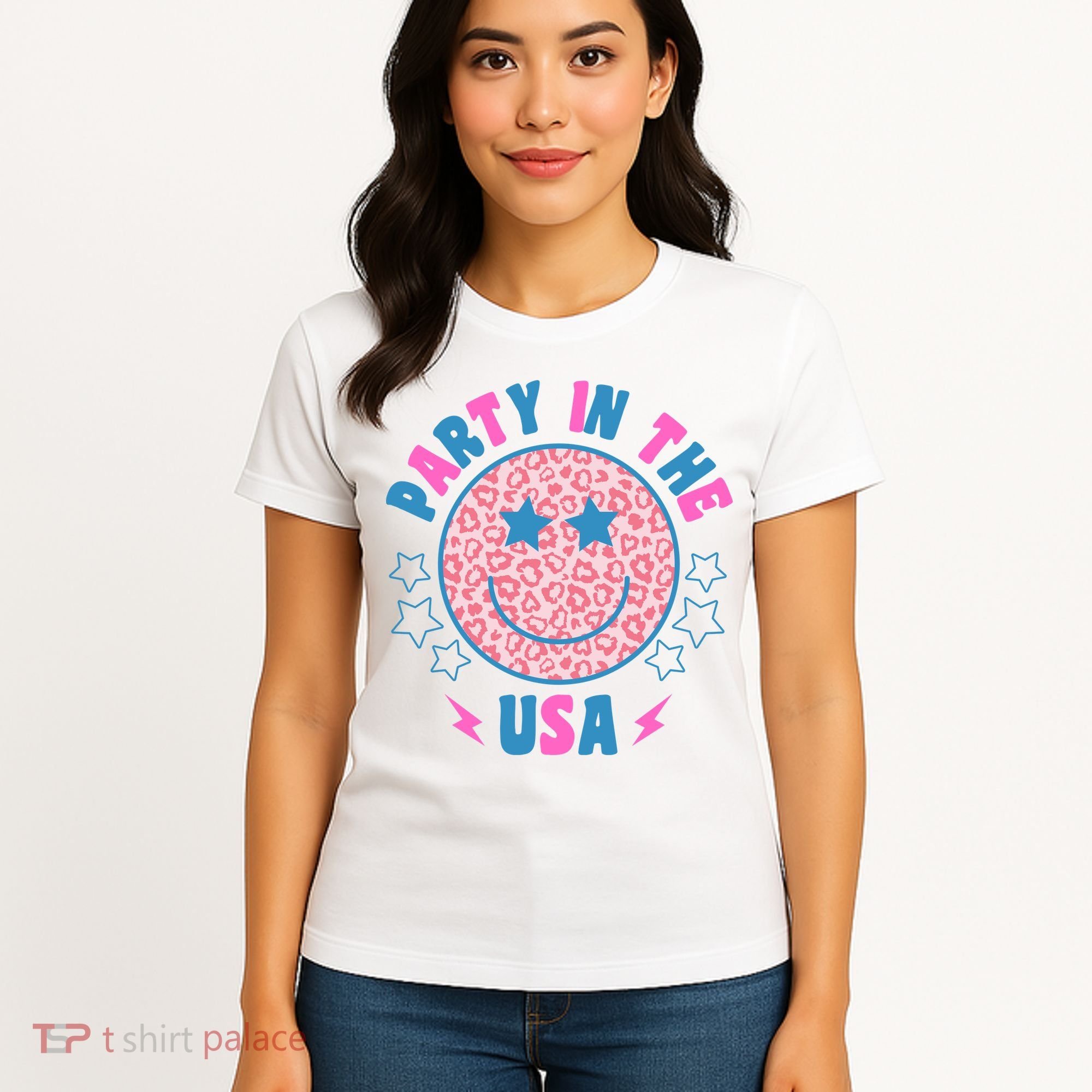 Party In The Usa Retro Star Smile Women's T-Shirt