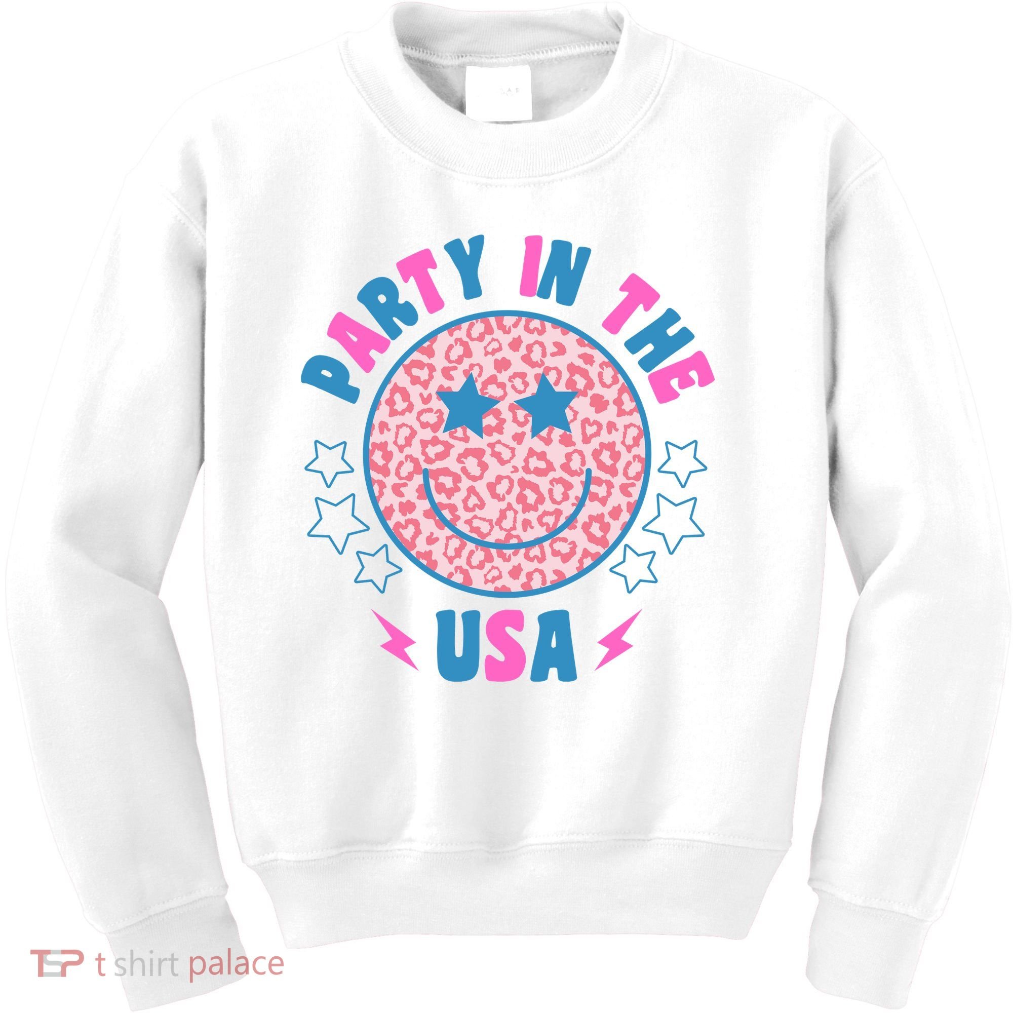 Party In The Usa Retro Star Smile Kids Sweatshirt