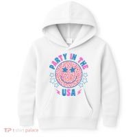 Party In The Usa Retro Star Smile Kids Hoodie thumb 0